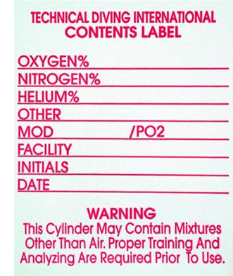 TDI Contents Label