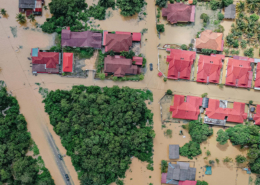 Arial view after flood